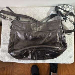 Coach Metallic Graphite Shoulder Bag